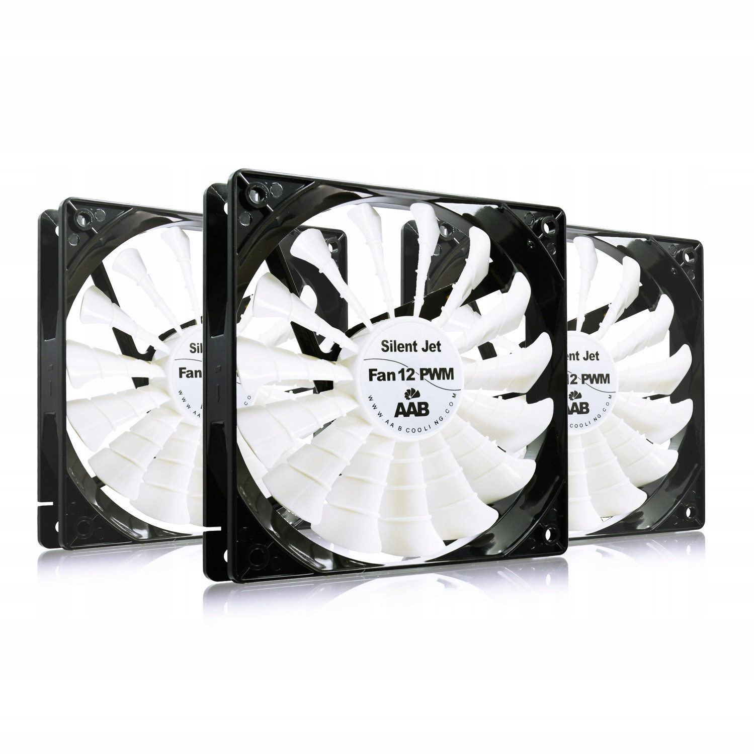 3xAAB Silent Jet Fan 12-cm Pwm 15lopatek Větrné Mlýny 4-PIN Průtok Do 170m3/h