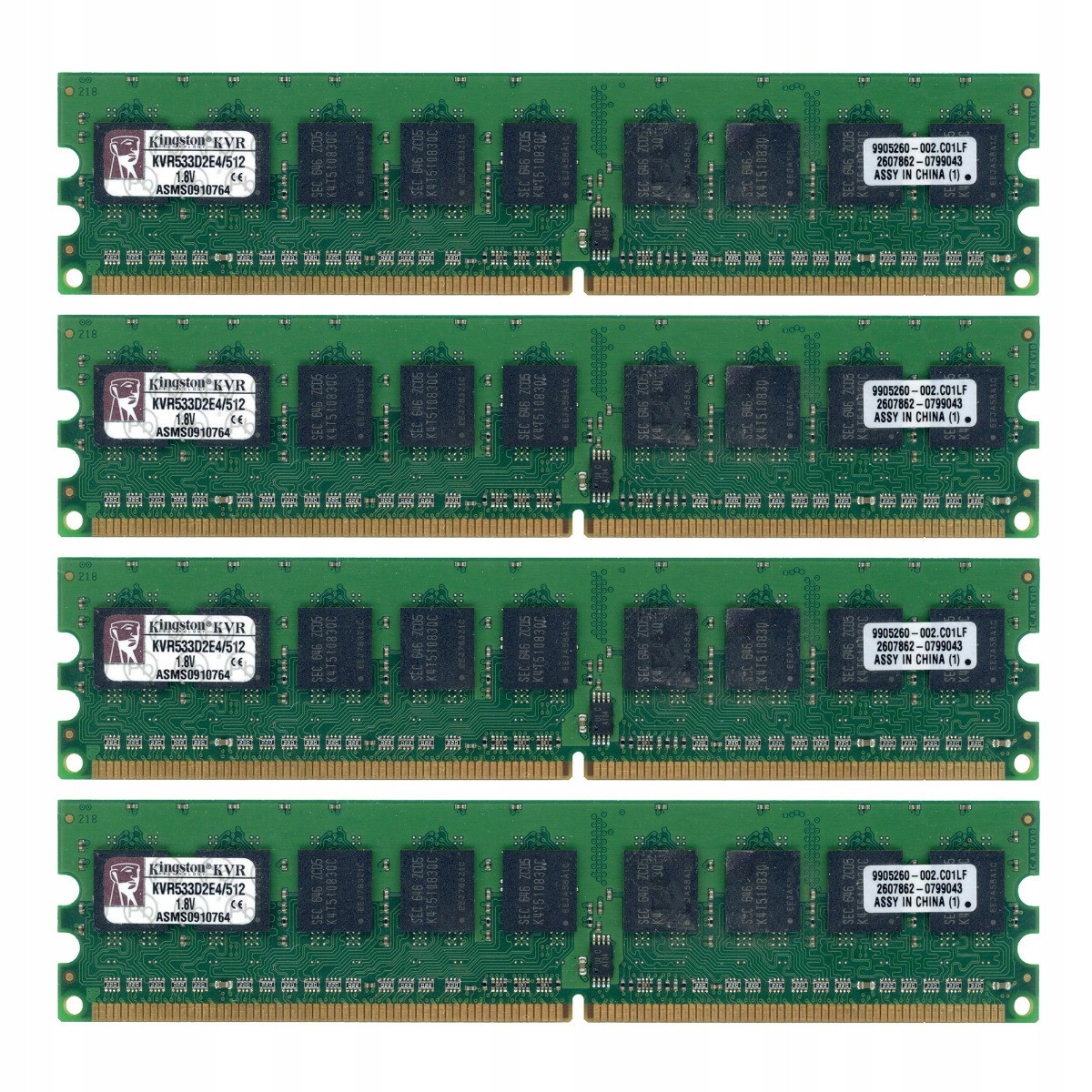 Kingston KVR533D2E4/512 DDR2 2GB Kit (4x512MB) 533MHz Unbuffered Ecc