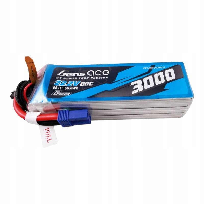 Gens Ace Akumulátor Baterie Lipo G-tech 3000MAH 22.2V 60C 6S1P Konektor EC5