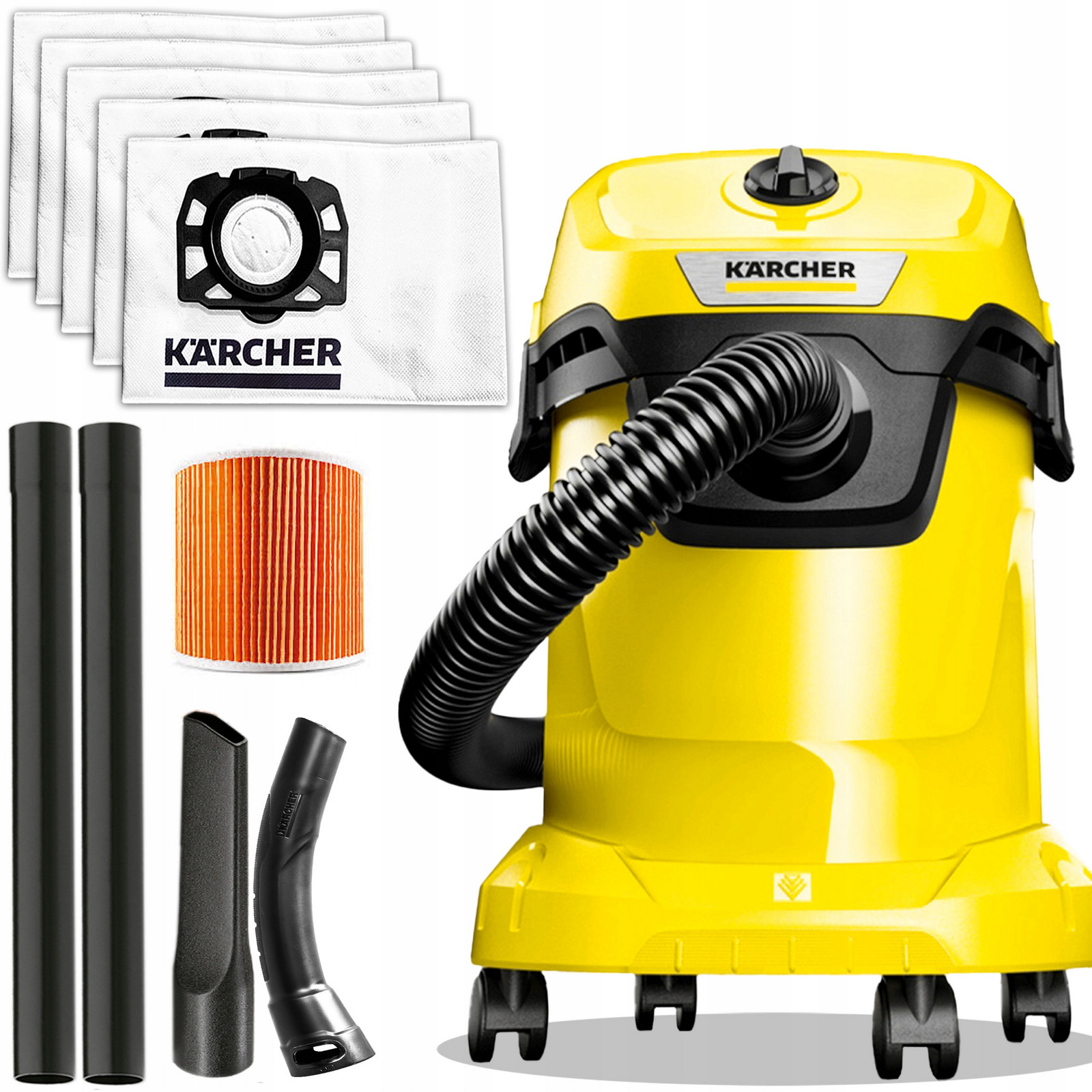 Originální Vysavač Bezsáčkový Univerzální WD3 Karcher Sada Sáčků 4KS