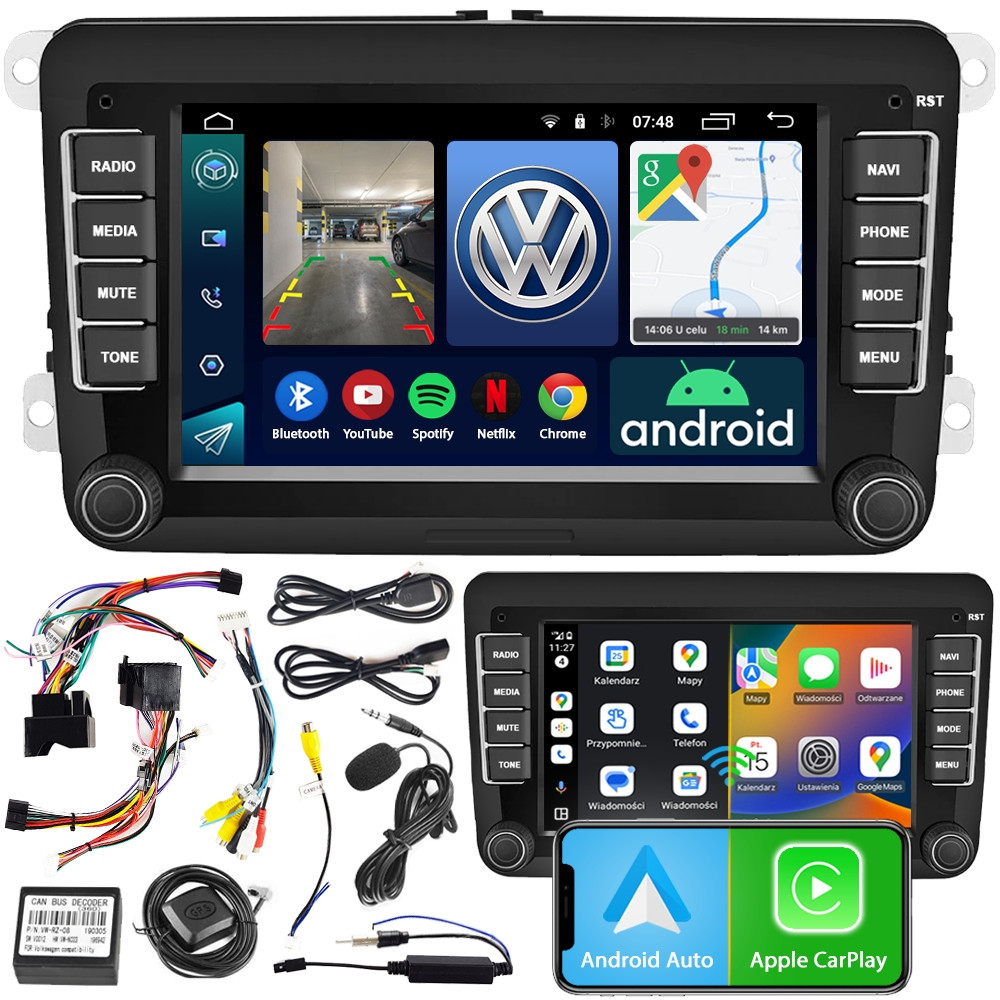 Rádio Navigace Ncs RS-404 Android Vw Passat CC 2008-2018 Bluetooth 2DIN
