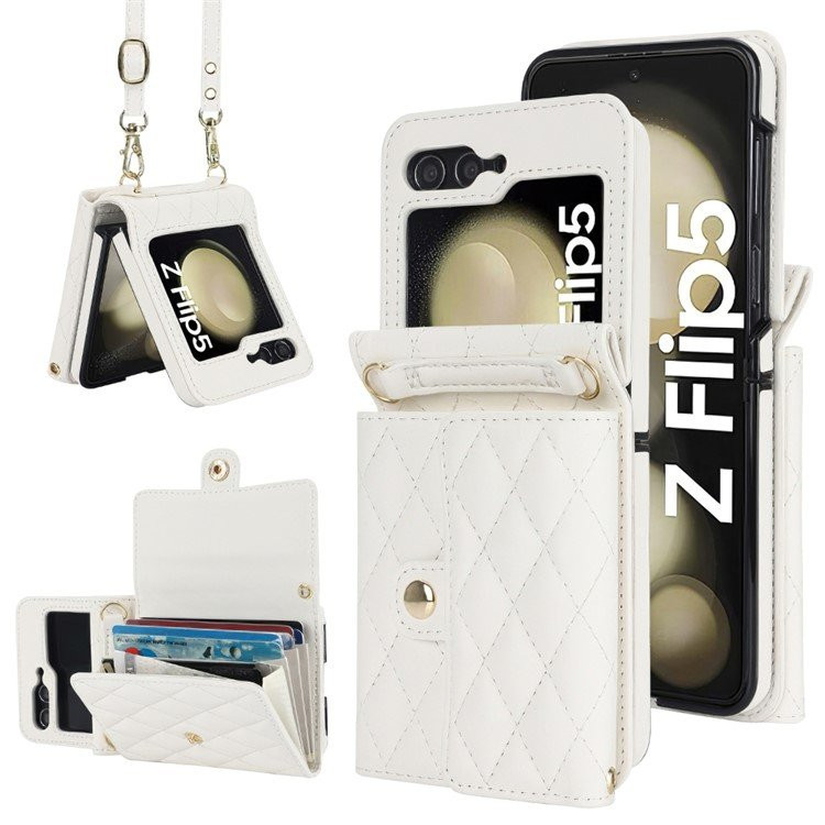 Pouzdro Wallet Case pro Samsung Galaxy Z Flip5, Kryt se smyčcem