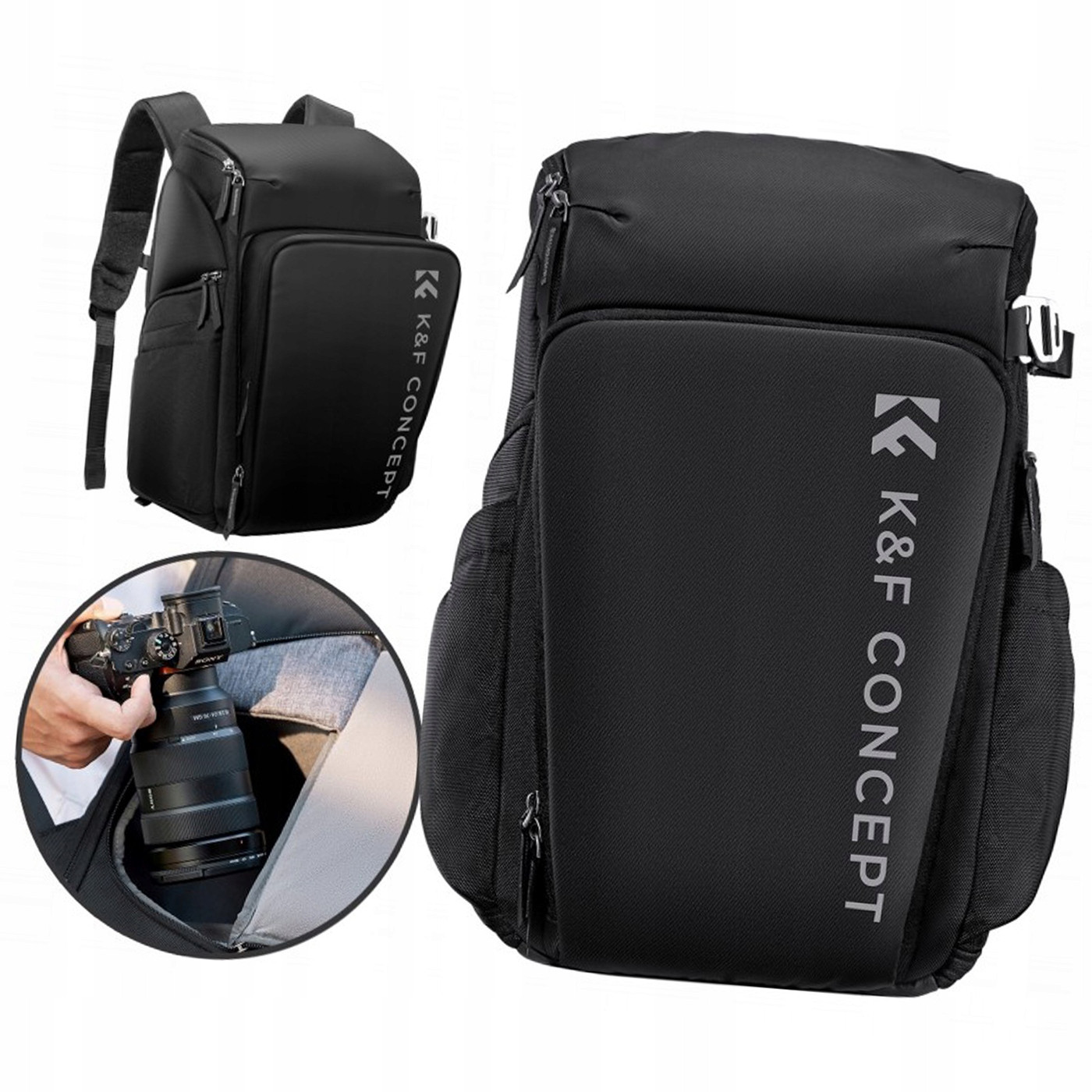 K&f Velký prostorný batoh Foto Turistický 25L Pro