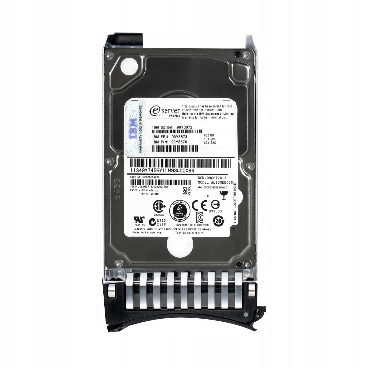 Ibm 90Y8873 90Y8876 600GB 10K 64MB SAS-2 2,5'' AL13SEB600