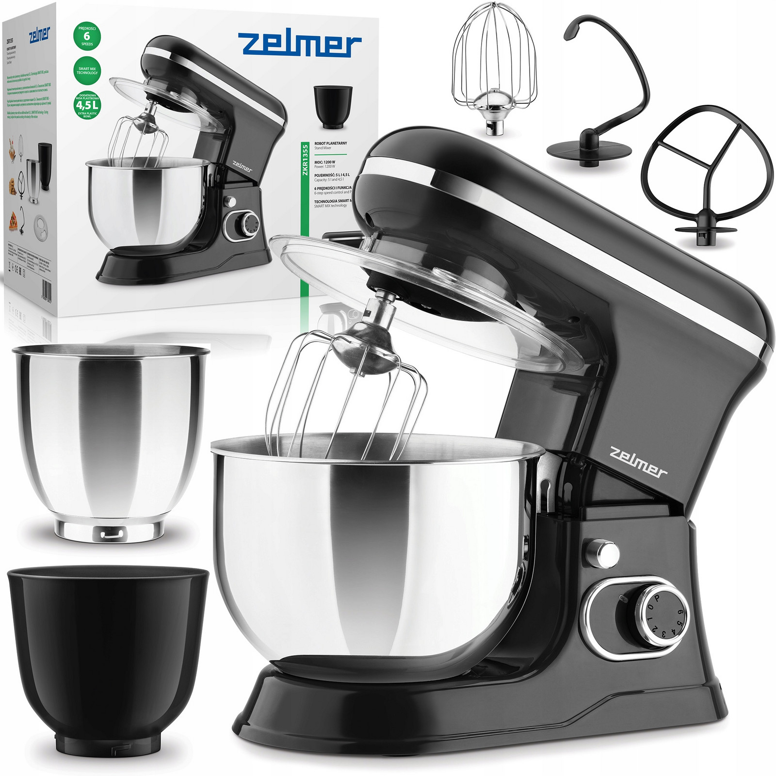 Kuchyňský Robot Zelmer Planetární Mixér 5L Multifunkční 1200W Příslušenství