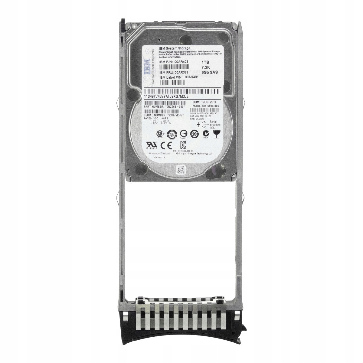 Ibm 00AR328 00AR403 1TB 7,2K 64MB SAS-2 2,5'' ST91000640SS