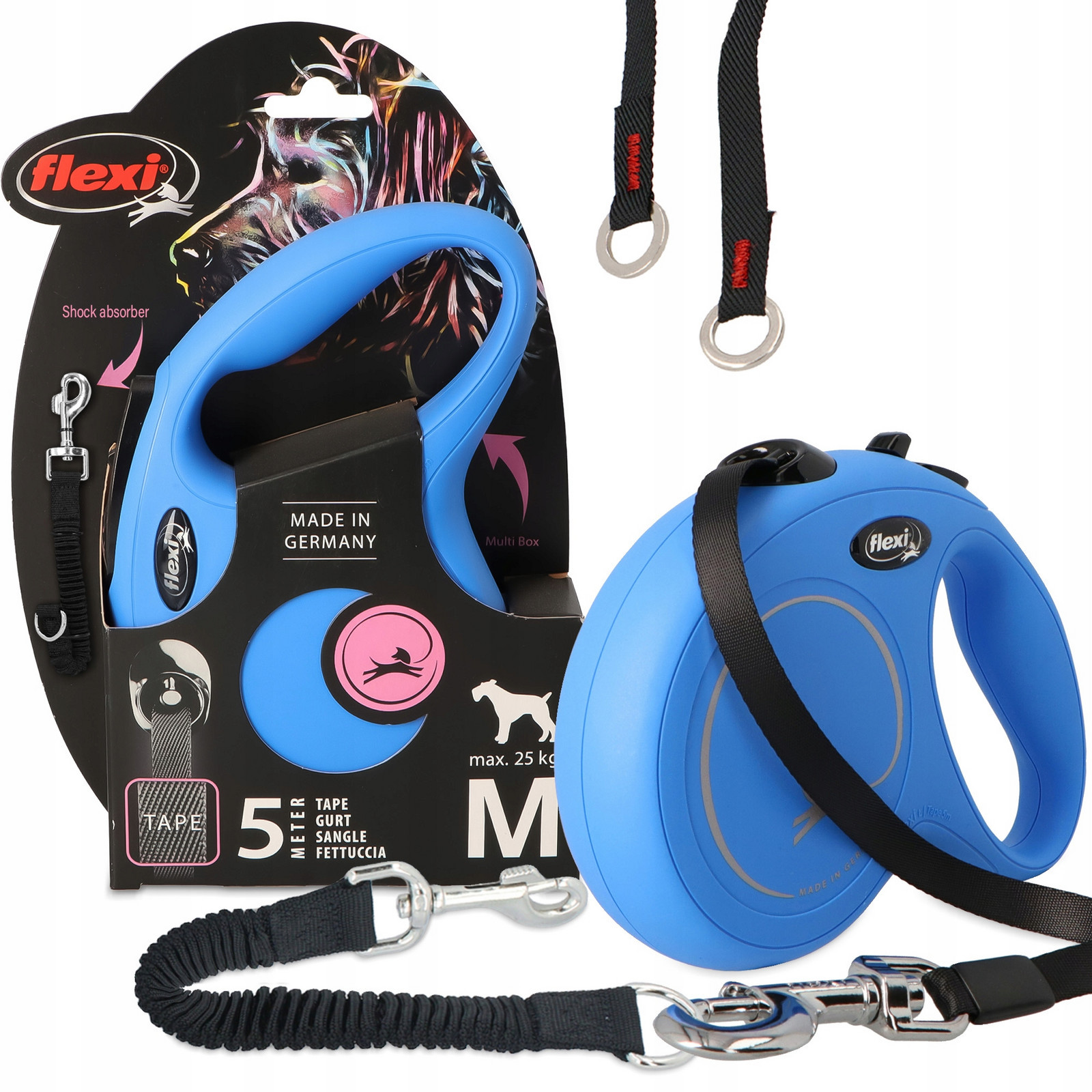 Vodítko Automatické Psa 5m Páska Tlumič pro vodítko Trénink Flexibilní