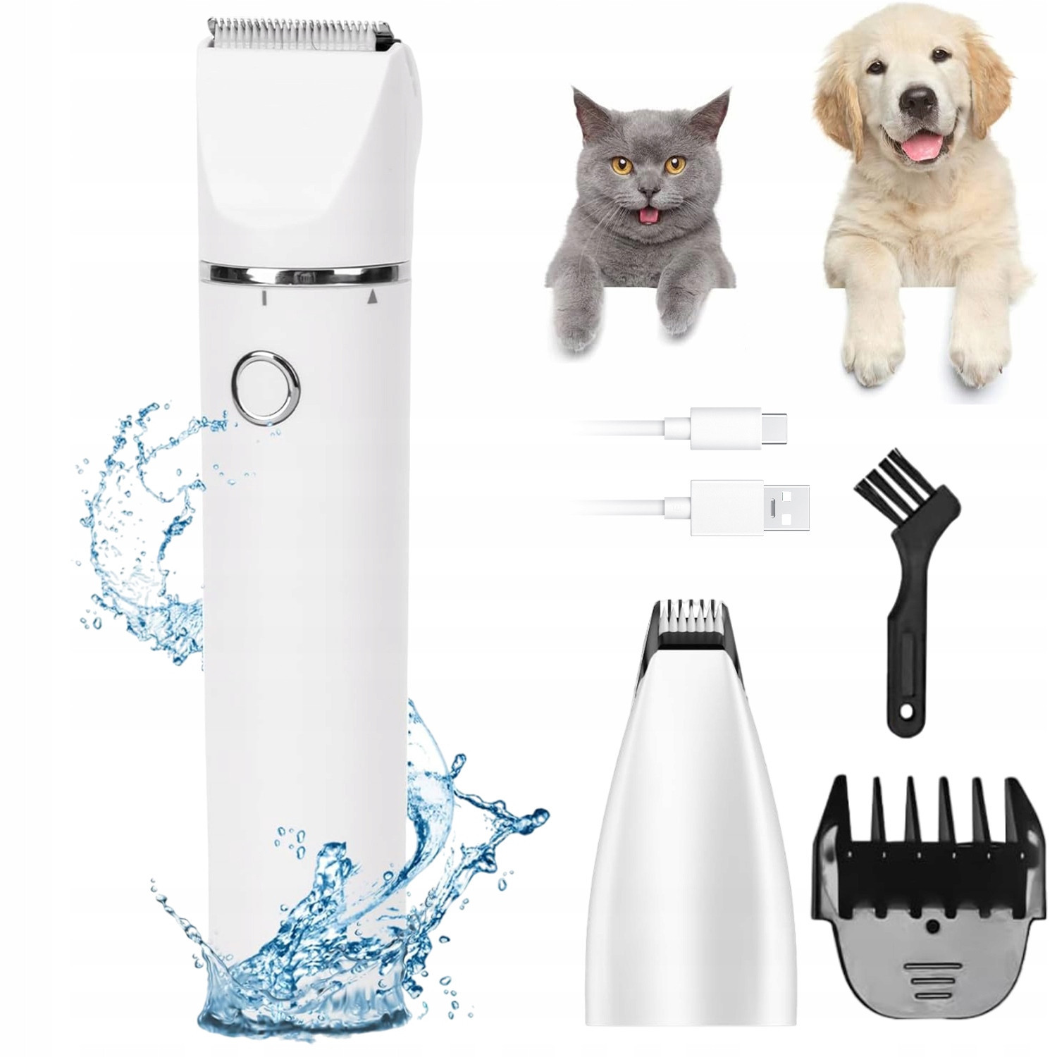 Výkonný Psí Stříhací Strojek Bezdrátový Tichý LCD Sada 2V1