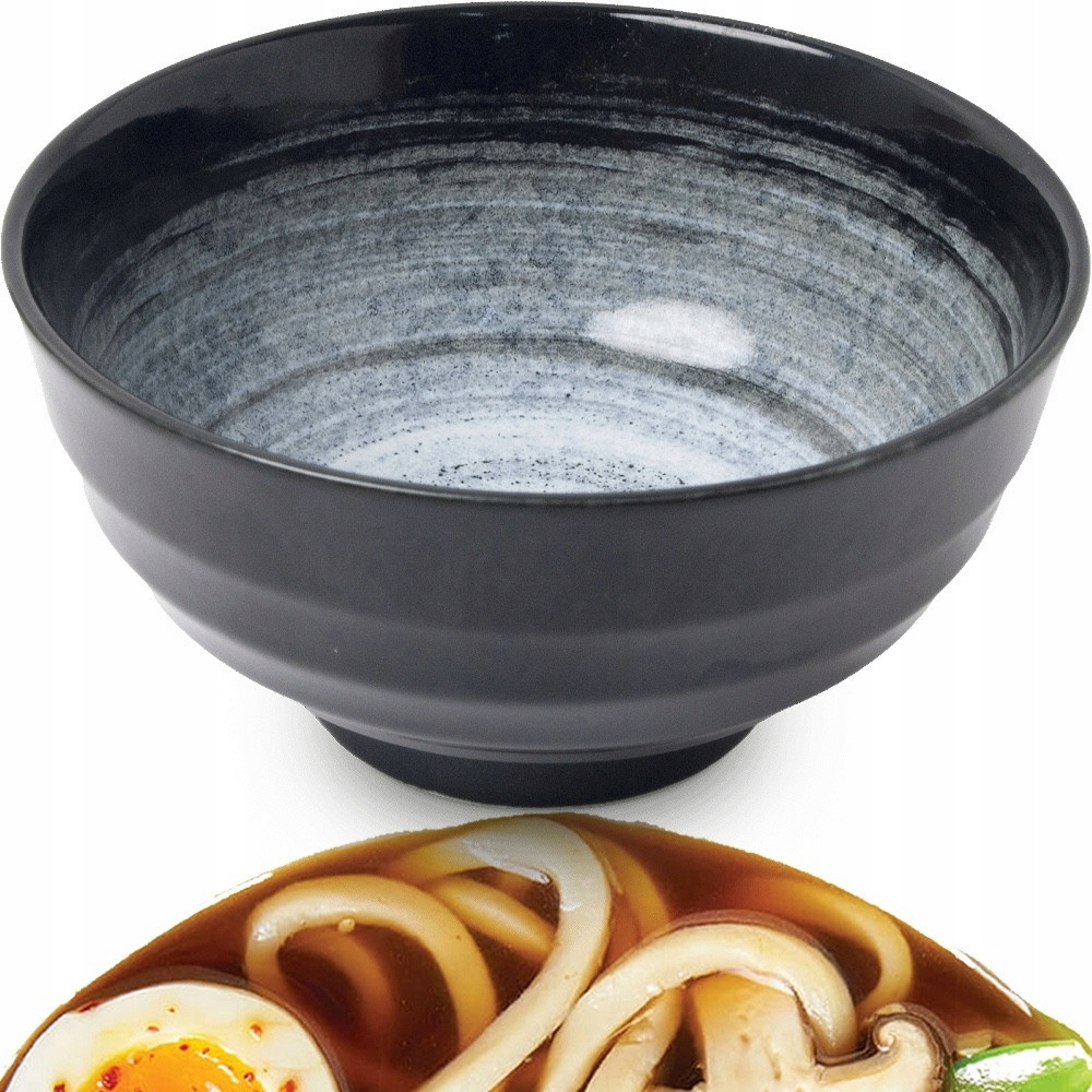 Miska keramická tmavá miska na těstoviny Polévky Udon Kuro 17cm