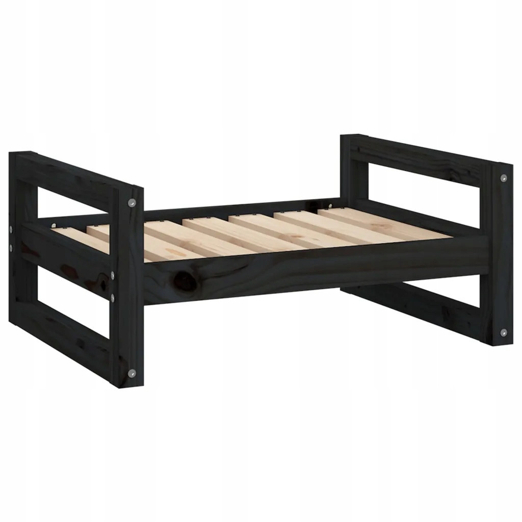 Pohovka pro psa z masivního borovicového dřeva 65,5x50,5x28 cm, černá