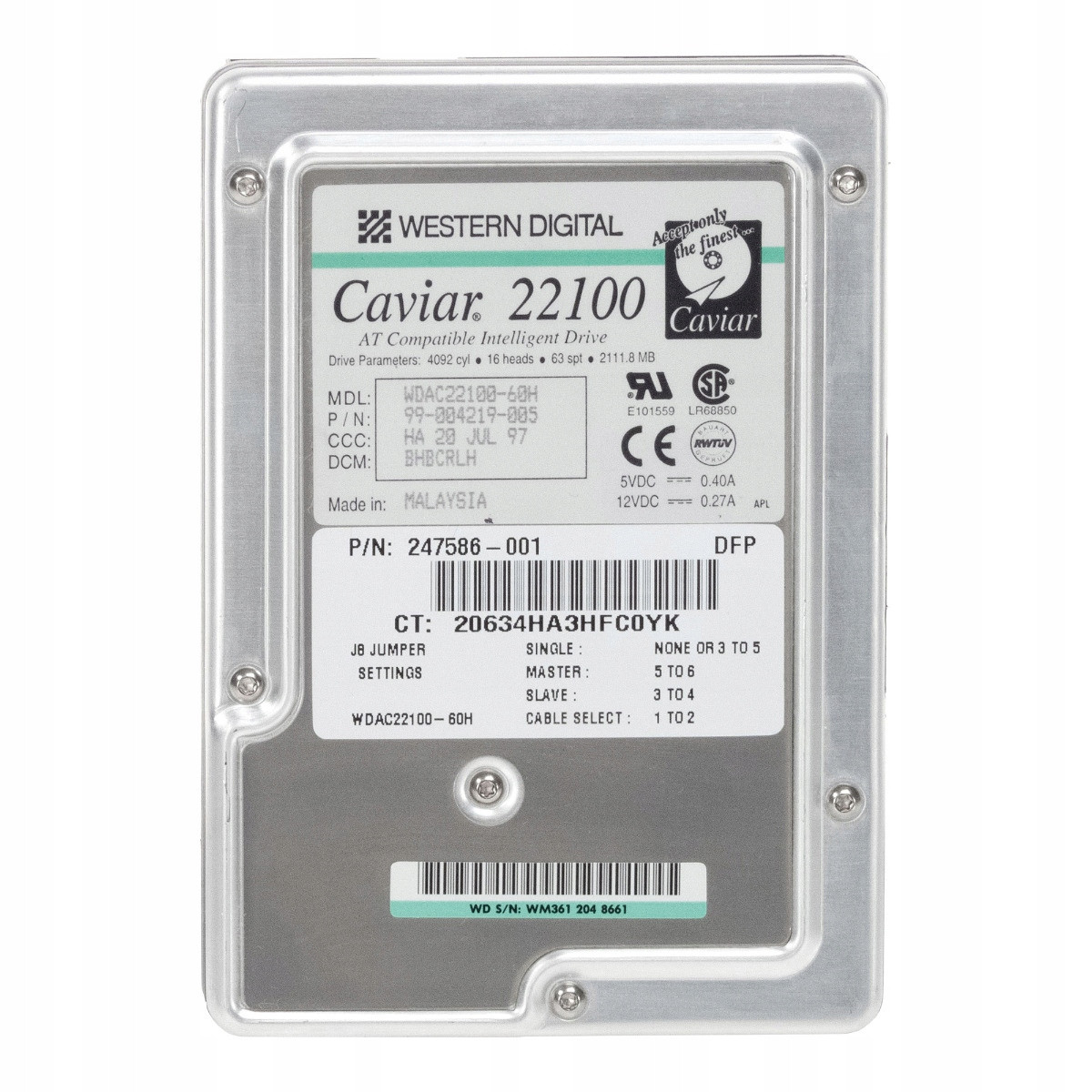 Wd Caviar 22100 2.1GB Ata 5.2K 3.5'' WDAC22100-60H