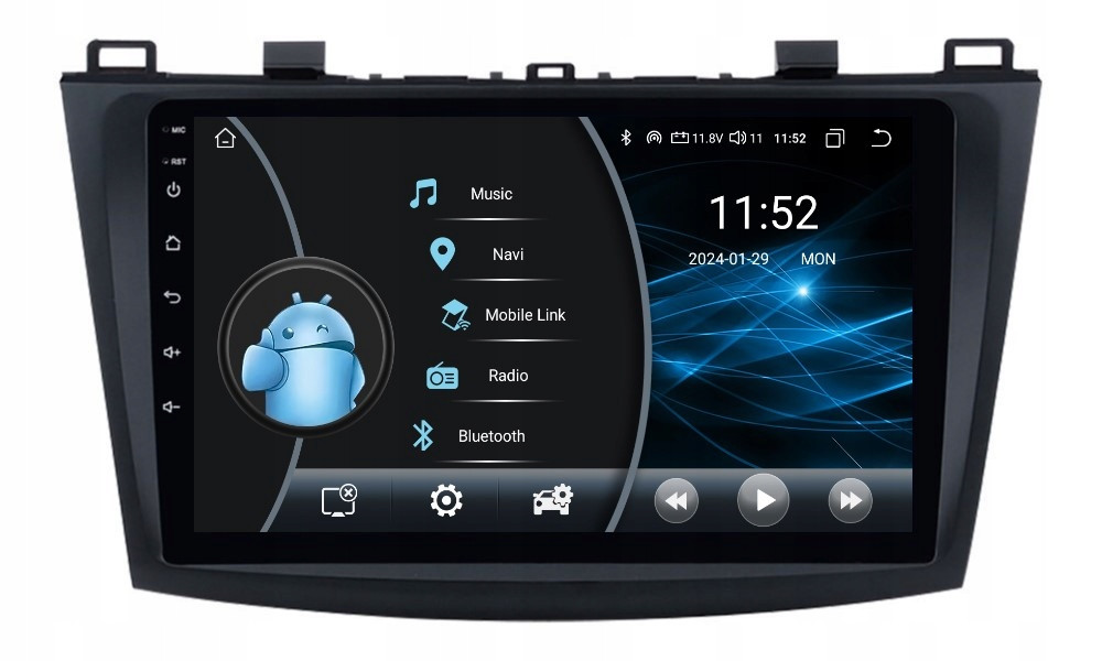 Navigace Rádio 2DIN Android Mazda 3 II 2 Carplay 2/32 Gb Dsp Lte