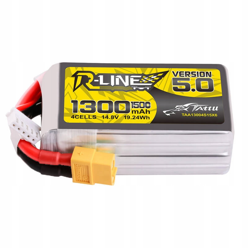 Tattu Akumulátor R-line Version 5.0 1300MAH 14.8V 150C 4S1P Lipo XT60 Plug