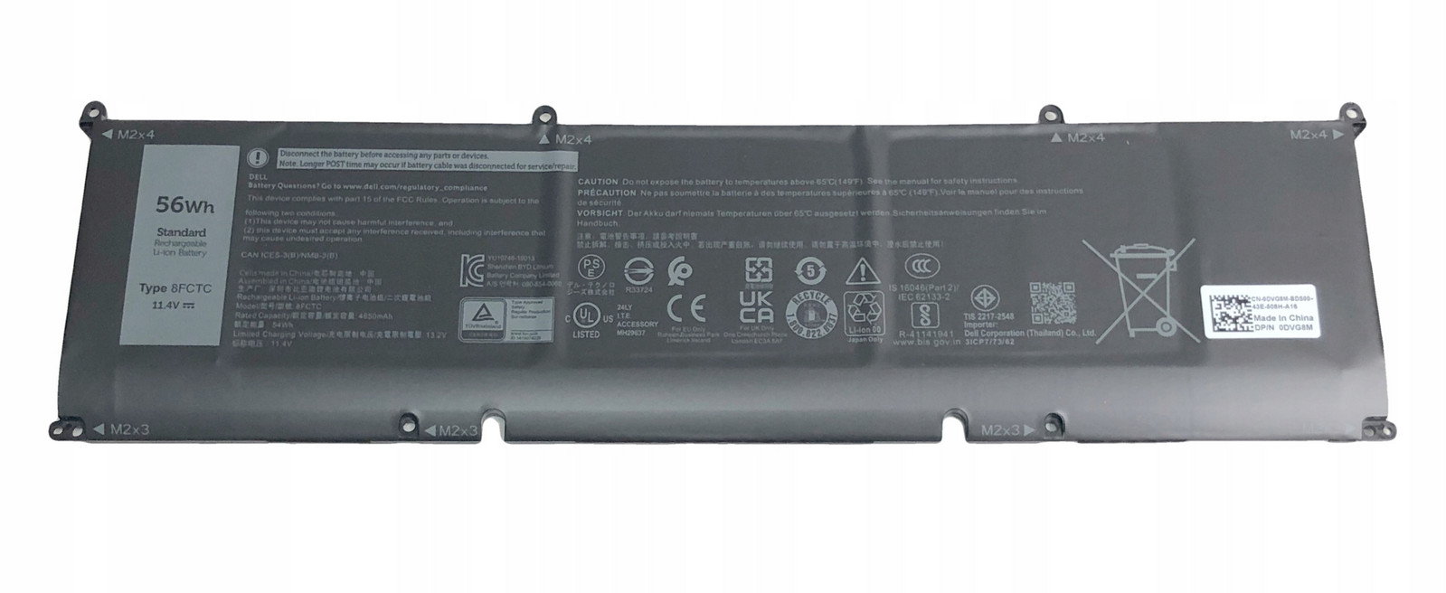 Nová Originální Baterie Dell G15 5510 5515 5520 5525 Type 8FCTC 56Wh 2024