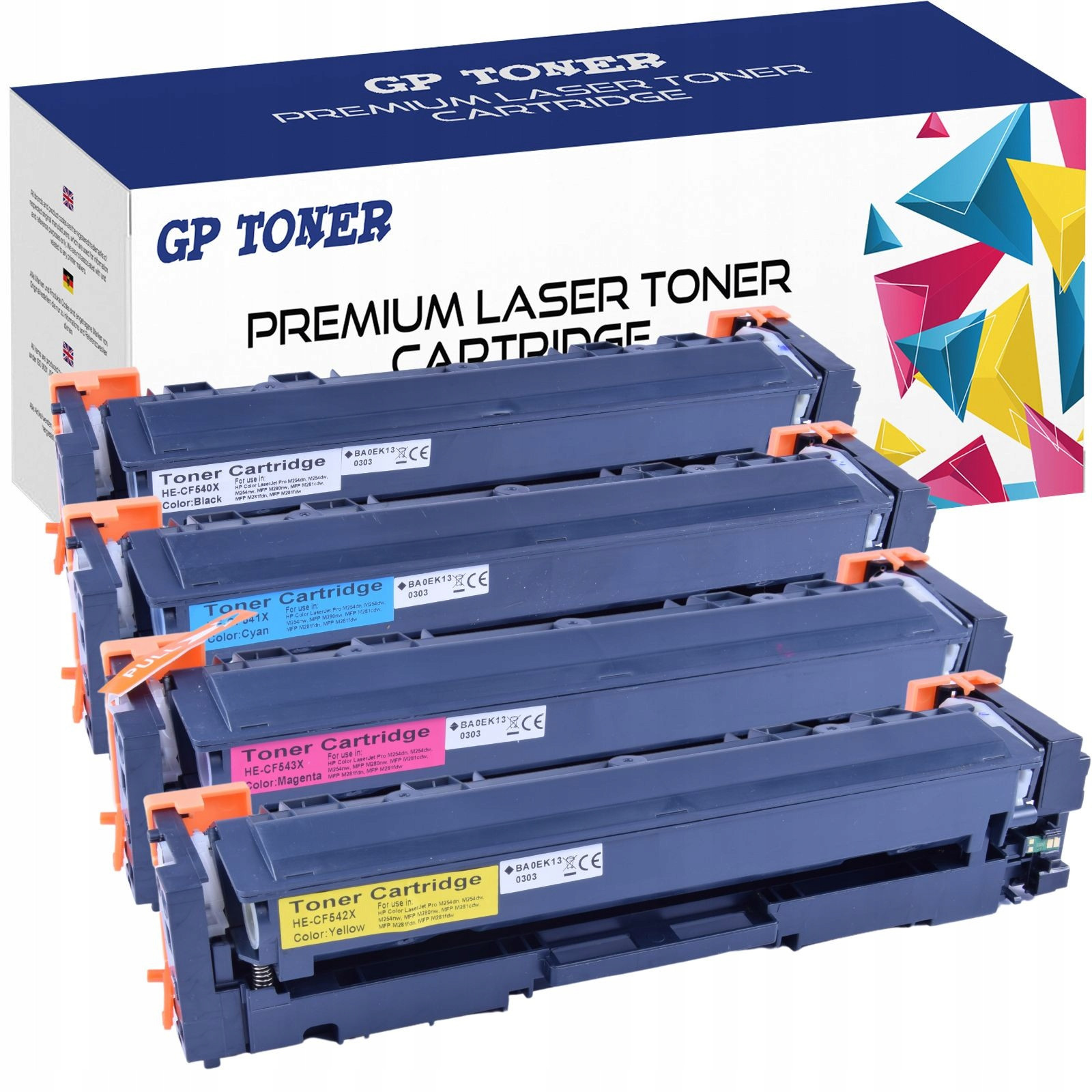 4x Toner pro Hp Color LaserJet Pro M254dw M254nw Mfp M280nw Sada barev