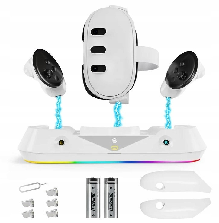 Magnetická dokovací stanice Nabíječka Stojan 2 Akumulátor pro Oculus Quest 3