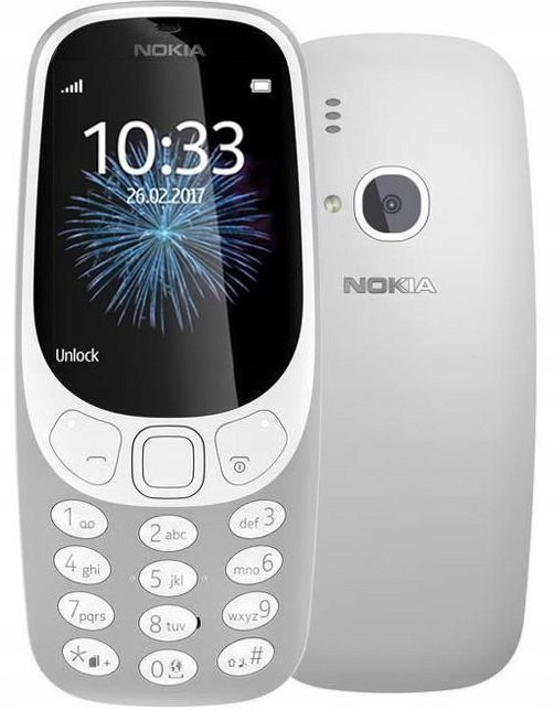 Mobilní telefon Nokia 3310 DualSIM šedý, pro seniora, sada