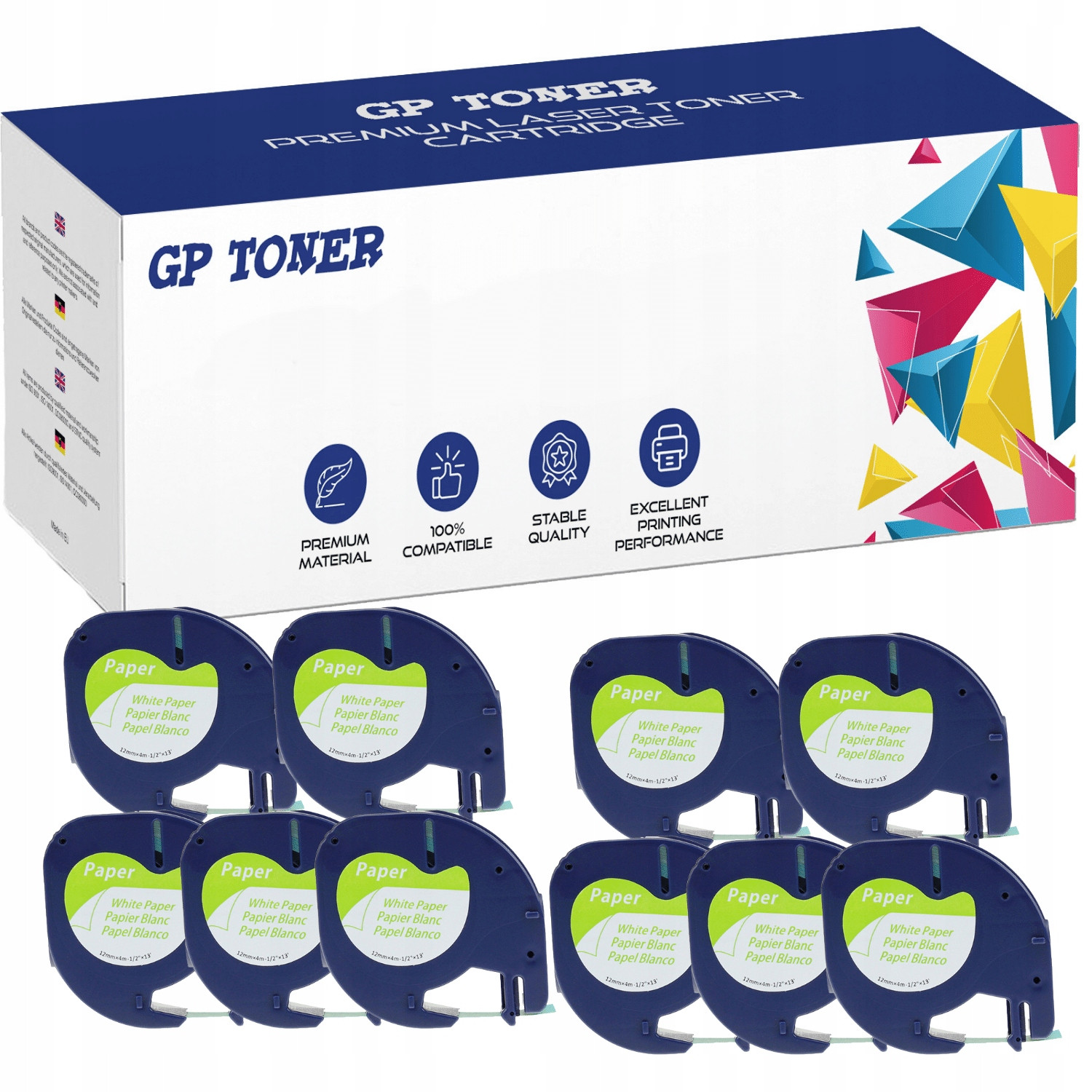 10x Do Dymo Letratag 12MMx4M Bílá 59421 LT100H XM Lt 100T Qx 50 2000