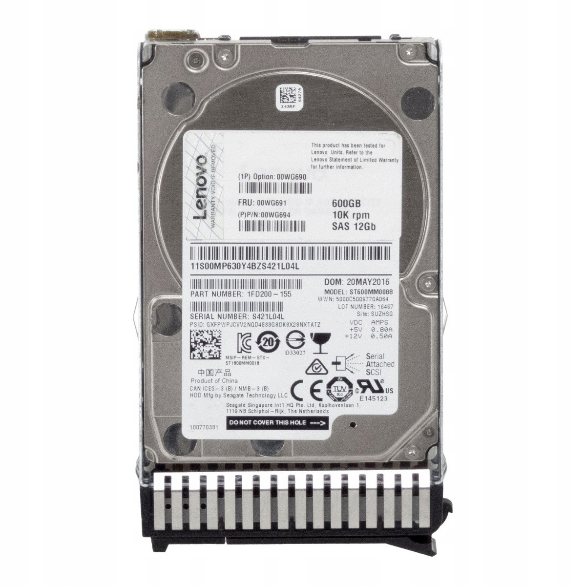 Lenovo 00WG691 00WG694 00WG690 600GB 10K 128MB SAS-3 2,5'' ST600MM0088