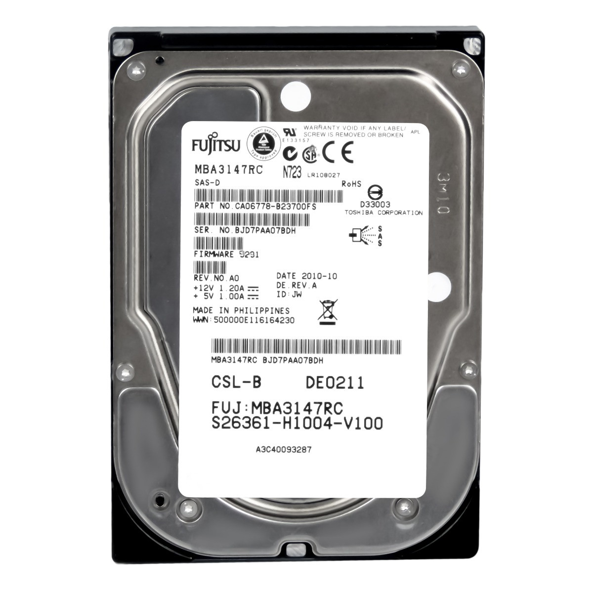 Fujitsu CA06778-B23700FS 146GB 15K Sas 3.5'' MBA3147RC