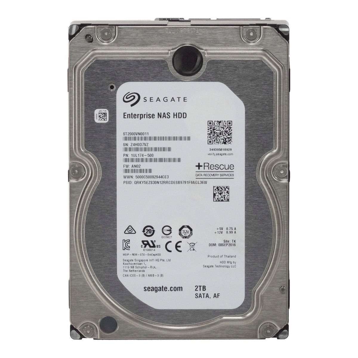 Seagate Enterprise Nas Hdd 2TB 7.2K 128MB Sata III 3.5'' ST2000VN0011