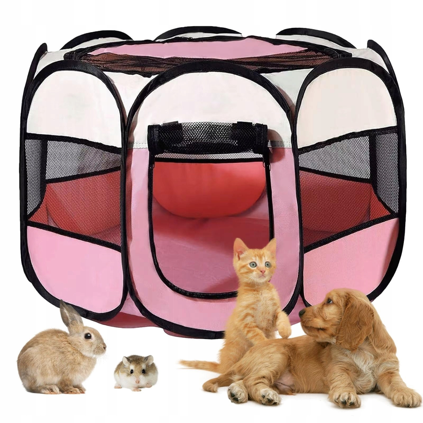 Brimorea Kotec pro štěňata Skládací 74x74x43cm Růžová