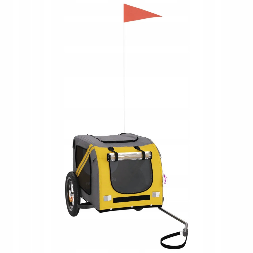 Přívěs na kolo pro zvířata 124x53x53 žluto-šedý