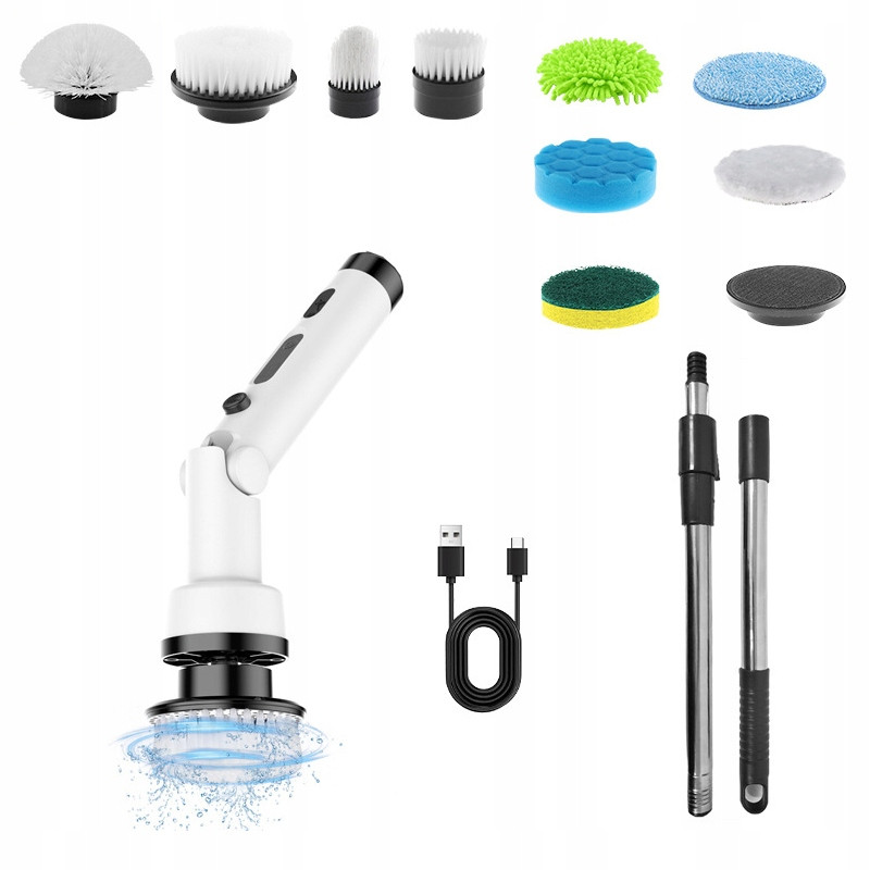 Rotační Mop Elektrický Čisticí Kartáč 9 kartáčovacími hlavami