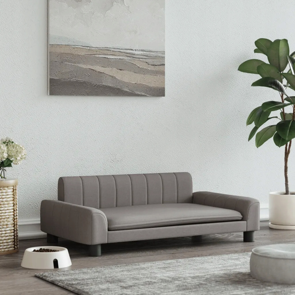 VidaXL pelíšek pro psa, barva taupe, 90x53x30 cm, čalouněné látkou