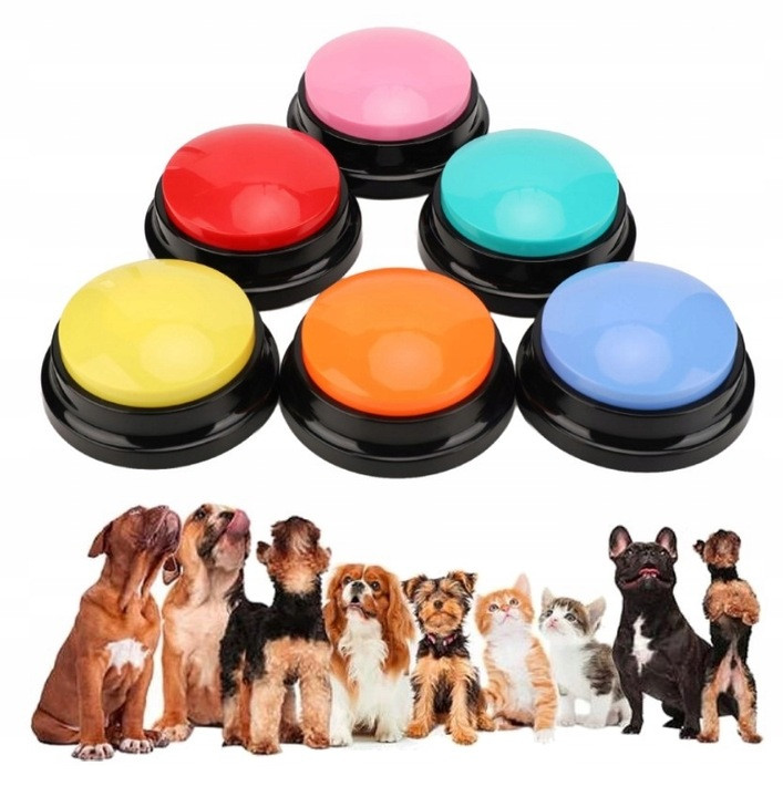 6X Mluvící Tlačítka Psi Nahrávající Zvuk Edukační Žabkou Dlą Psa