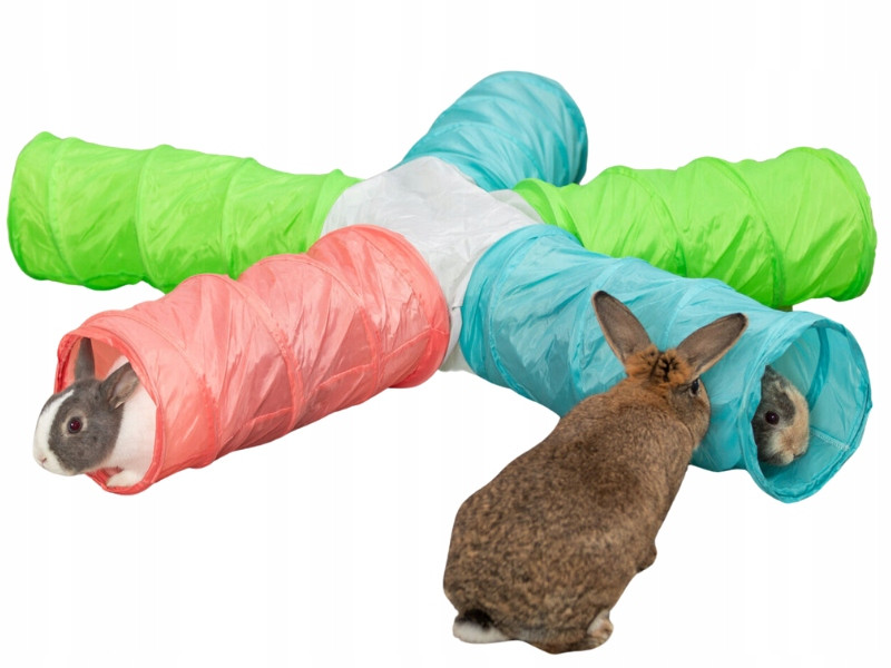 Trixie Tunel velký 5 vstupů hračka králíka kaviáru prasátka skládací 5x47 120cm