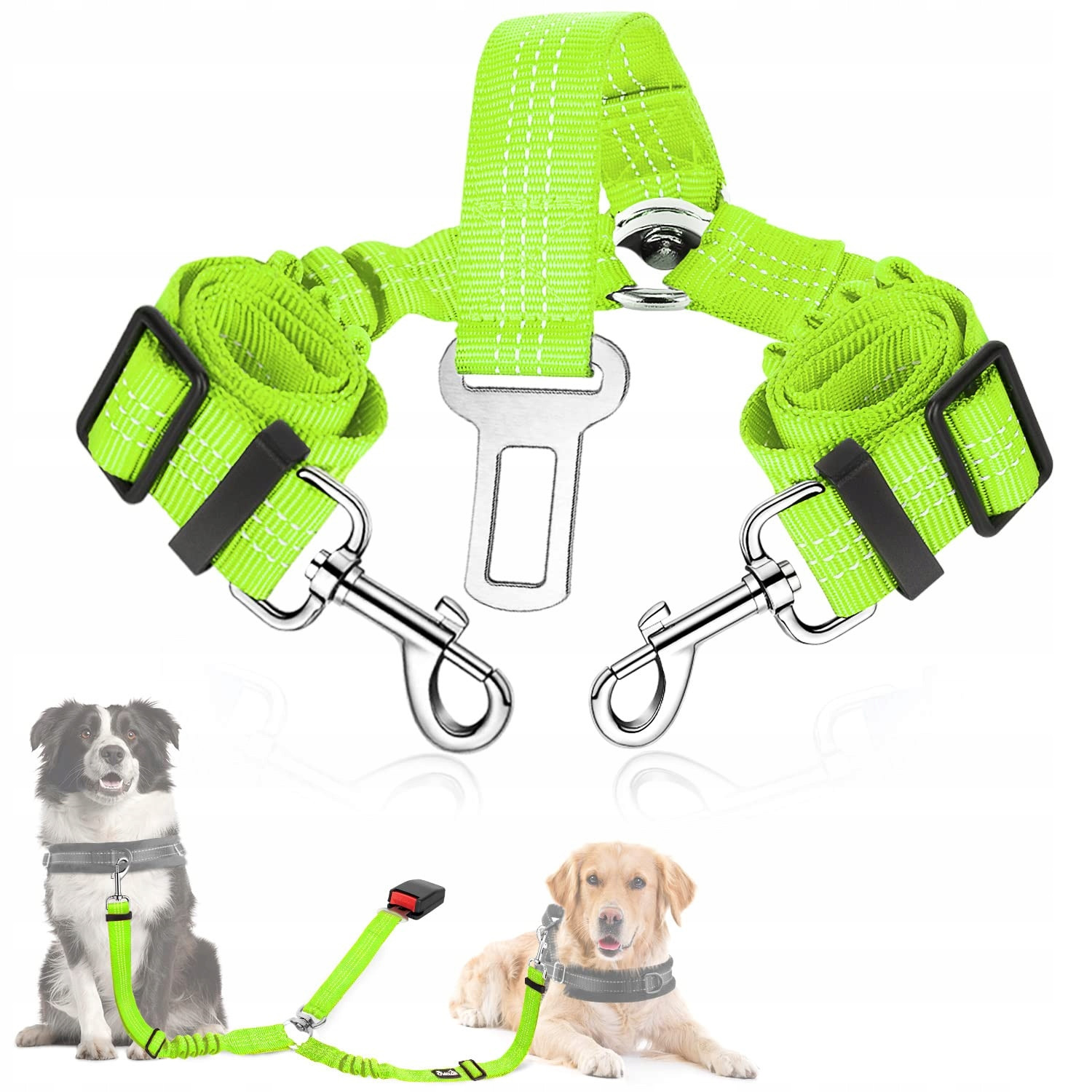 Slowton Bezpečnostní pás pro psa Nastavitelný Odrazový Do Auta Bylina