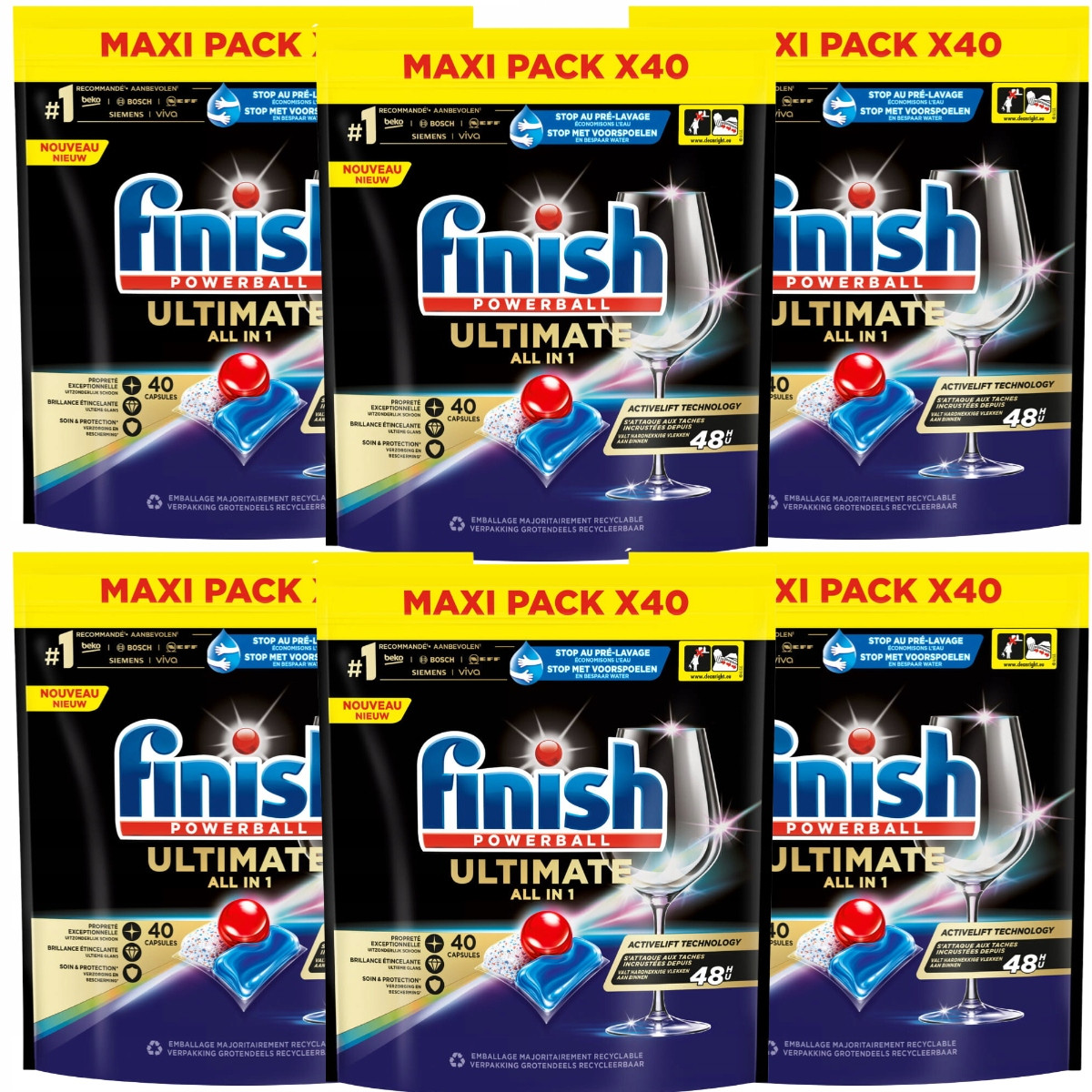 Finish Ultimate All in 1 6x40ks sada 240ks kapslí do myčky