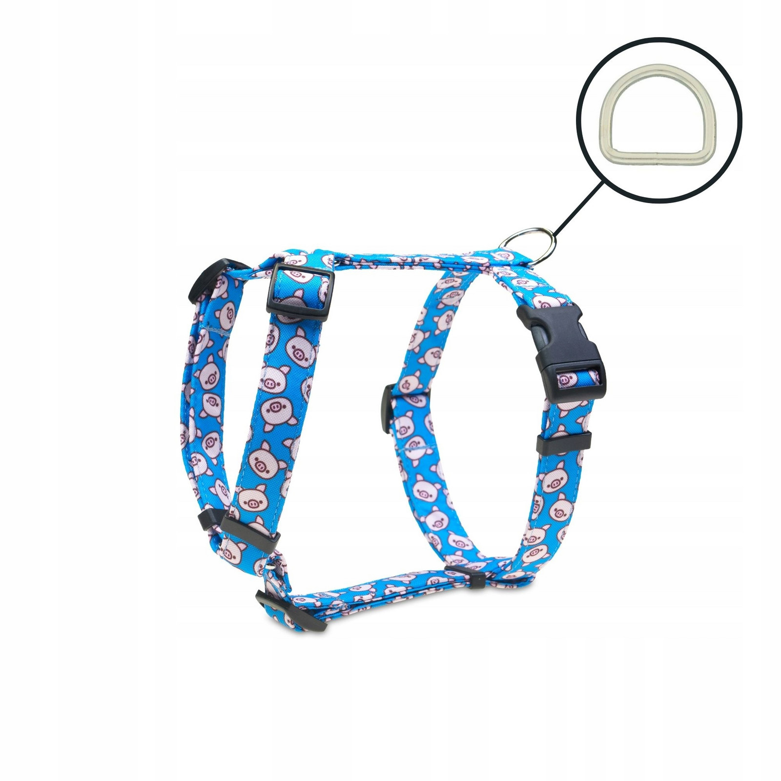 Postroj guard vycházkový pro středního velkého psa barevná prasátka modráM