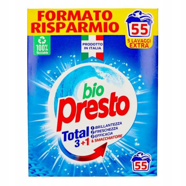 Prací prášek Bio Presto Risparmio kg, 50 praní