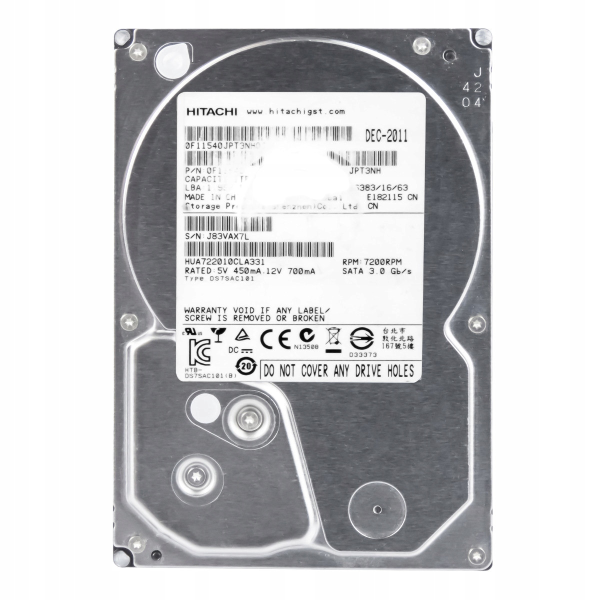 UltraStar A7K2000 1TB 7.2K 32MB Sata II 3.5'' HUA722010CLA331