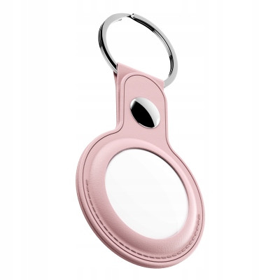 KeyBudz AirTag Keyring kožené pouzdro ochranné pro AirTag 2-pack růžové pink