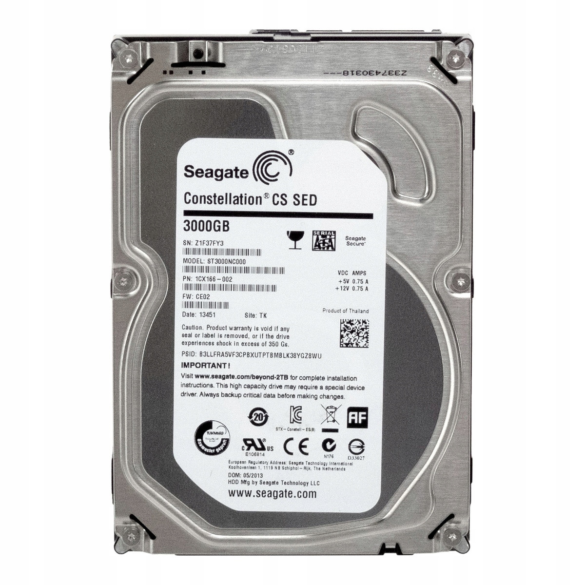 Seagate Constellation Cs Sed 3TB 7,2K 64MB Sata III 3,5'' ST3000NC000