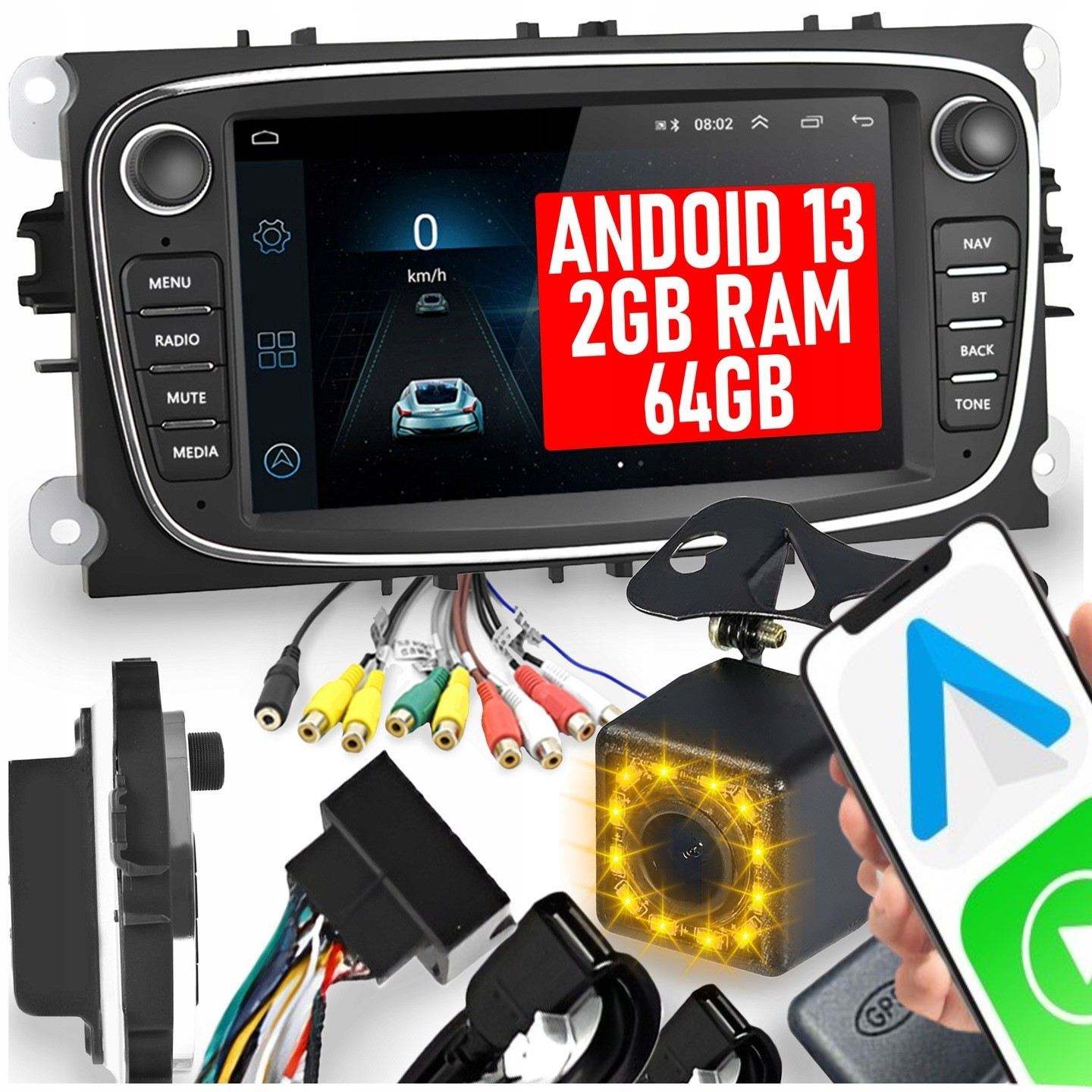 Autorádio Ford Mondeo MK4 Focus MK2 MK3 Galaxy Gps Wifi Android Rds