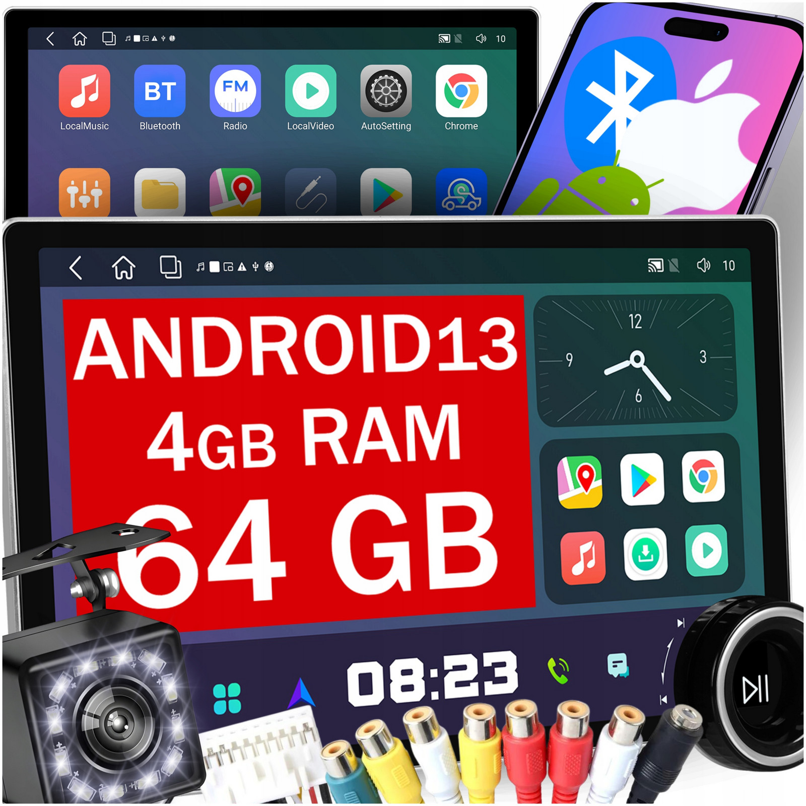 2 Din Android Carplay Rds Wifi Gps 4GB Qled 4G Sim OBD2