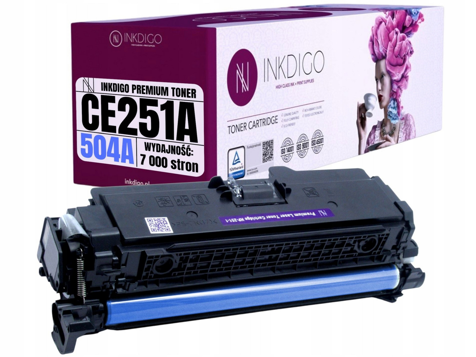 CE251A Toner 504A náhrada za Hp Color Laserjet CM3530 CP3525 CP3525X