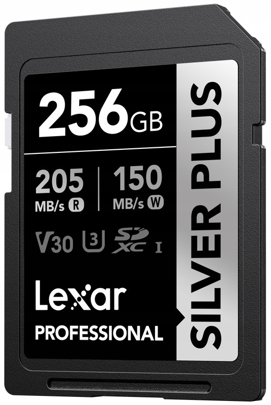 Lexar Sdxc Professional Silver Plus 256GB R205MB/s W150MB/s U3 V30 Uhs-i