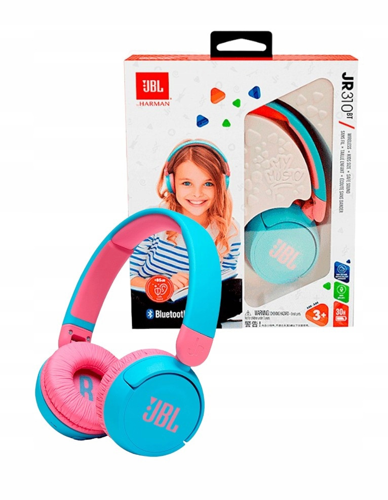 Jbl Jr310 Bt Bezdrátová Sluchátka Přes Uši Blue-pink Pro Děti