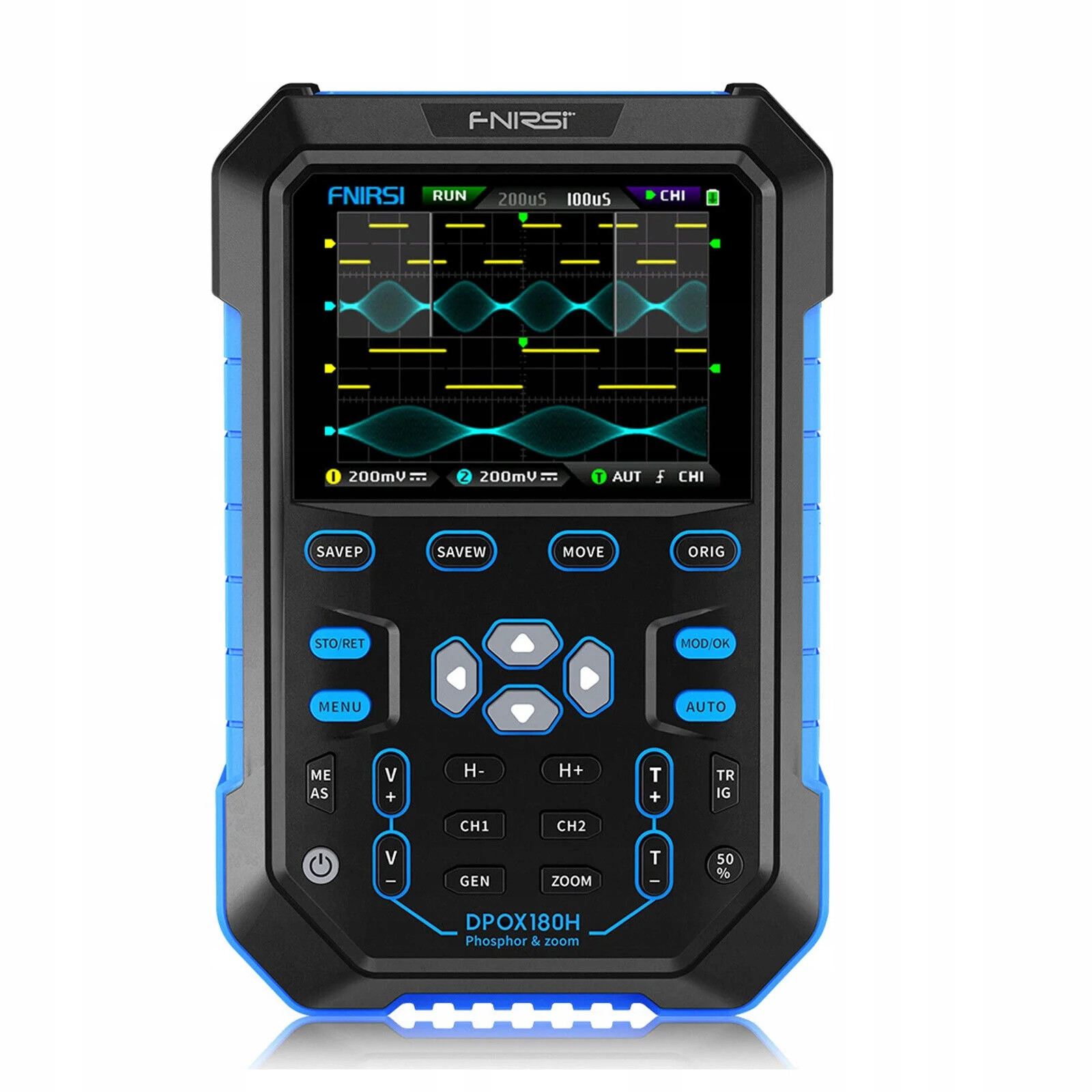 Fnirsi DPOX180H dvoukanálový digitální osciloskop 180MHz-3DB 2v1 modrý