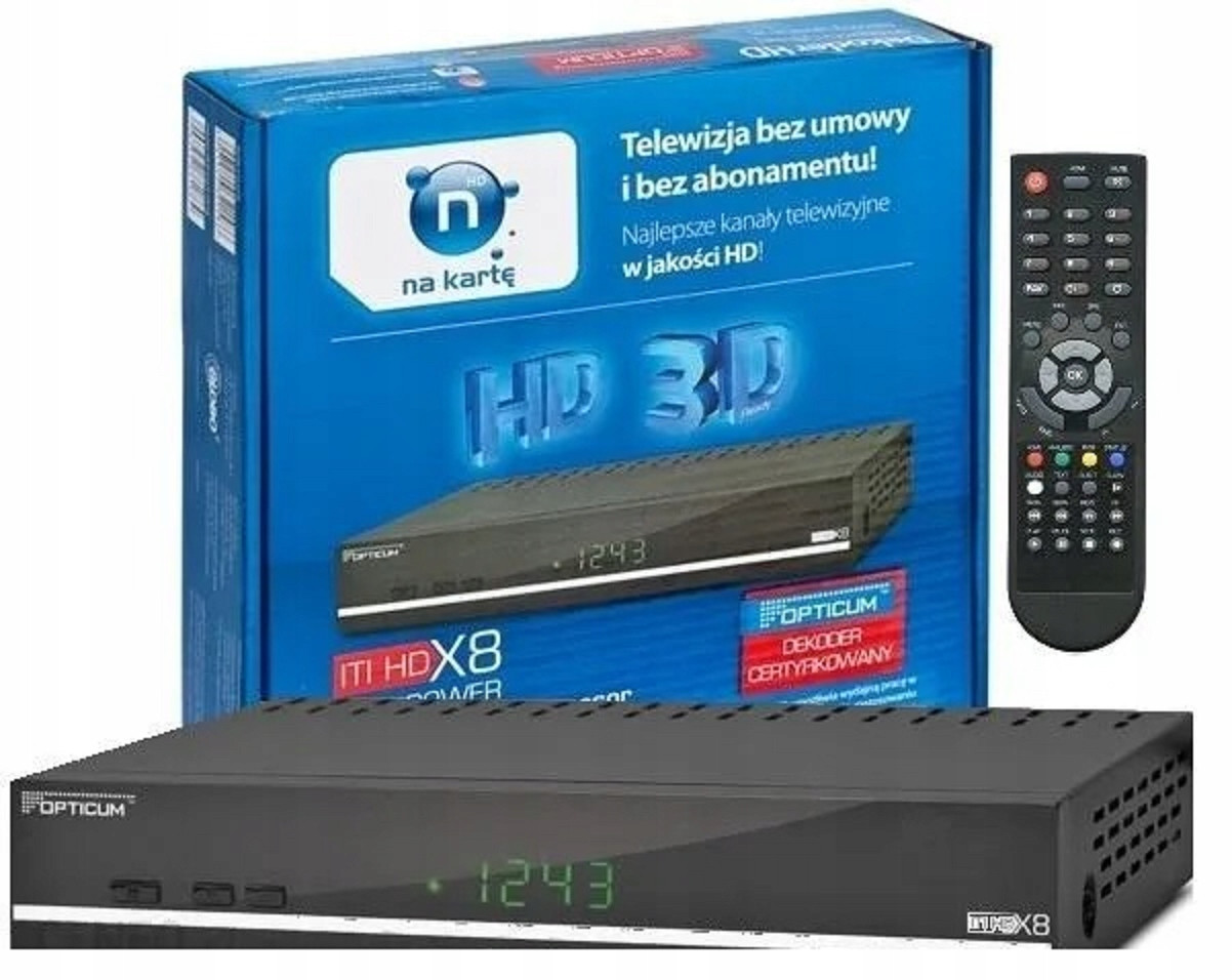 Dekodér Dvb-s/t tuner Opticum Combo X8 předplacený balíček 30 dní Start Canal+