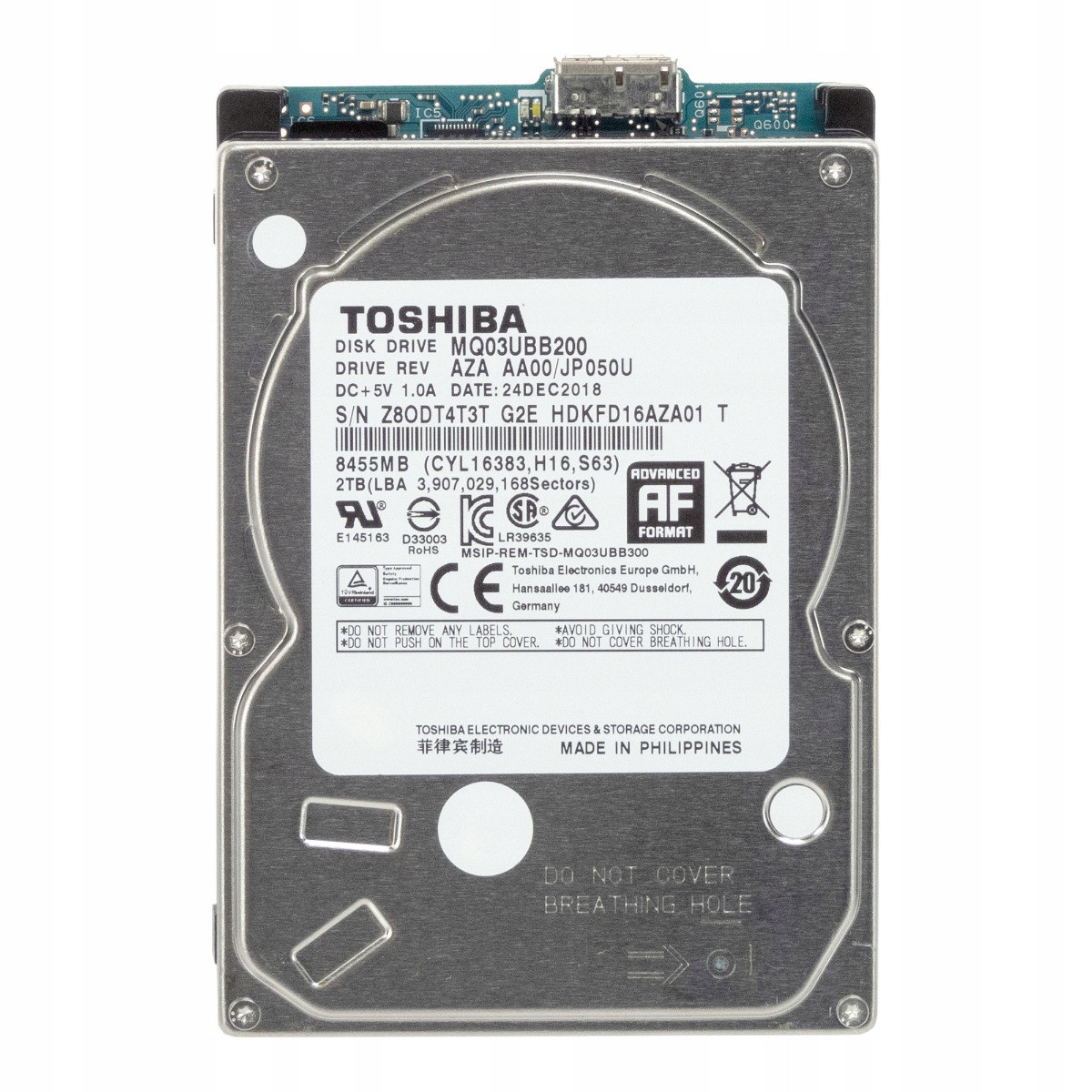 Toshiba 2TB 5,4K 8MB Usb 3.0 2,5'' MQ03UBB200