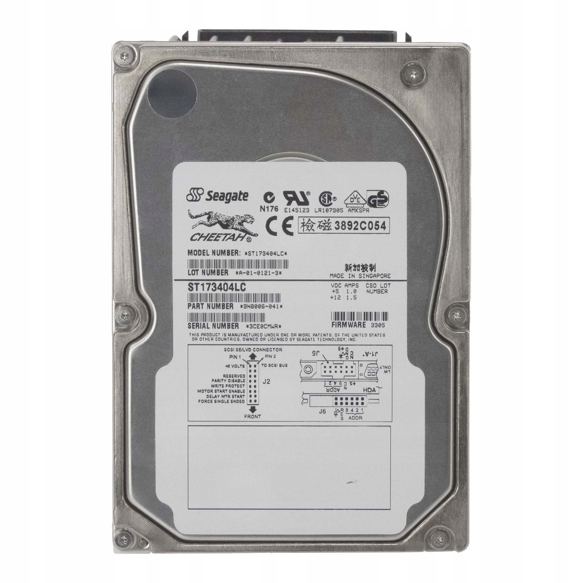 Seagate Cheetah 73,4GB 10K 4MB Scsi U160 3,5'' Hh ST173404LC