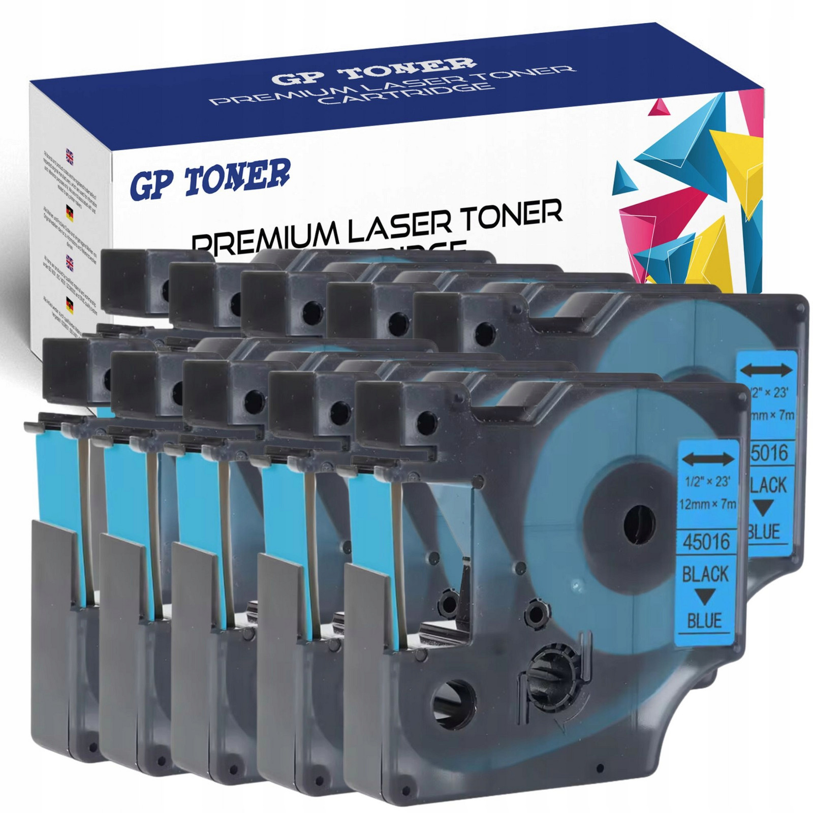 10x Páska pro Dymo D1 12mm 7m Modročerná 45016 Odolná a Spolehlivá