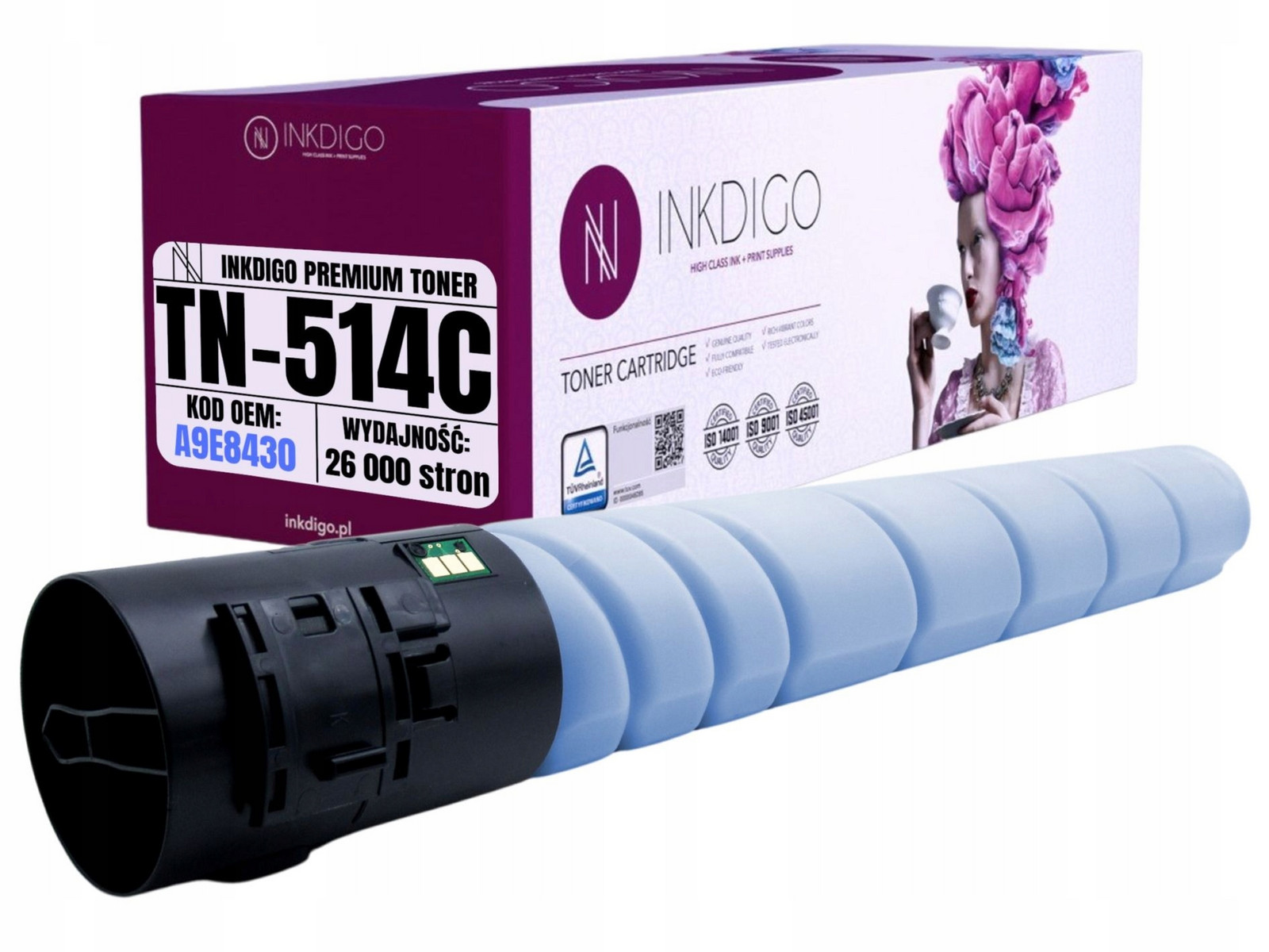 Náhradní Toner TN514C Pro Tiskárnu Konica Minolta Bizhub C458 C558 C658