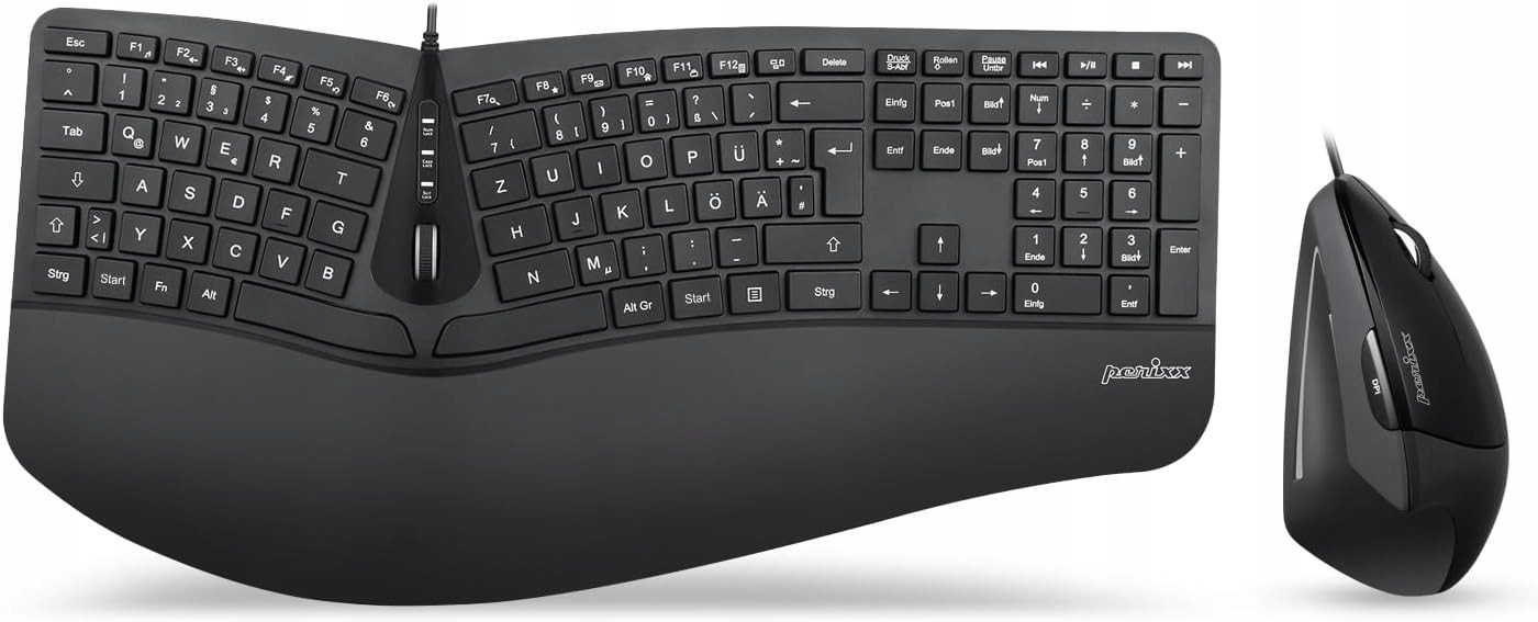 Drátová klávesnice Myš Perixx Periduo-505 Qwertz Ergonomická